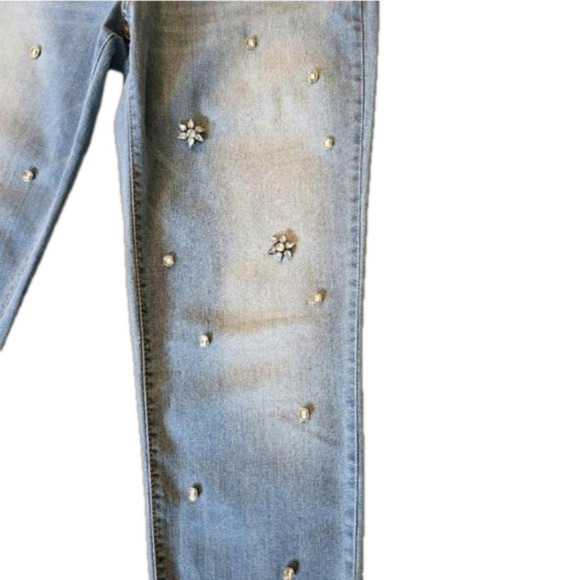 Jessica Simpson Nika Best Friend Bejeweled Light Wash Ankle Jeans Size 29 - Picture 7 of 16